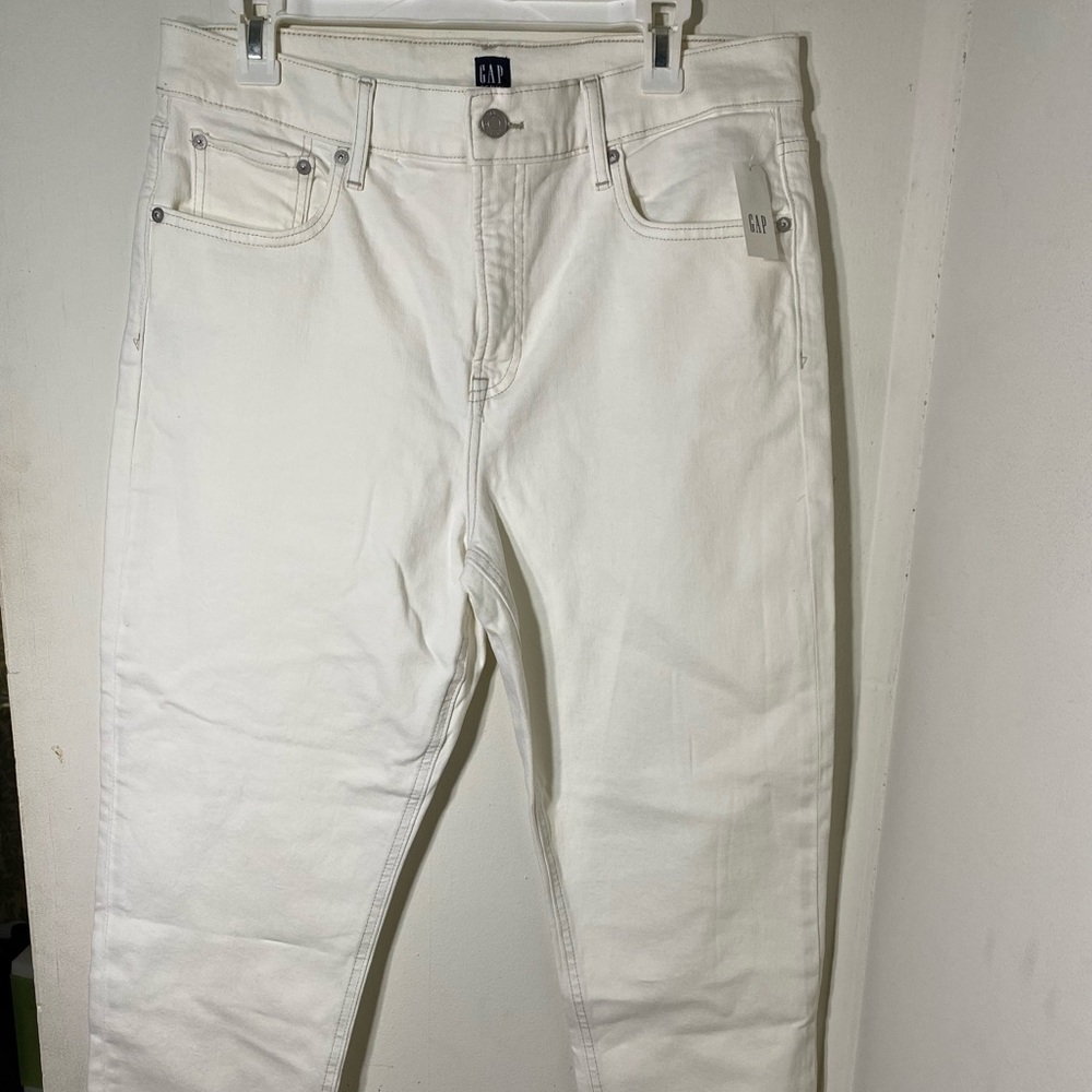 GAP Womens Jeans NWT White Denim Plus Size Cheeky Straight 32 Regular